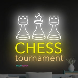 Chess tournament neon sign, chess club led light sign, custom chess pieces led light for Home decor, chessman neon light