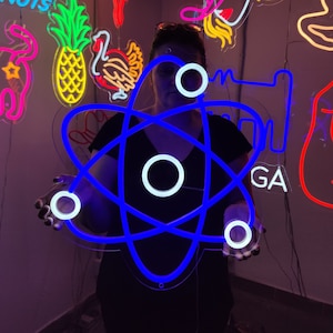 Molecule Neon Sign, Atom Neon Light, Human Molecule Led Sign, Electrons ...