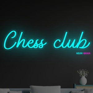 Chess club neon sign, chess led light sign, custom chess pieces led light up for Home decor, club decor