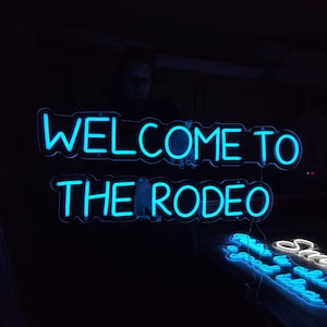Welcome to the rodeo neon sign, rodeo led sign, western decor neon light, cowboy party decor led light