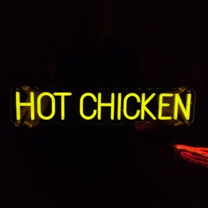 Hot Huhn Neon Schild, Hot Huhn LED Neon, Street Food LED-Lichter, benutzerdefinierte Fast Food Leuchtschild Wanddekor