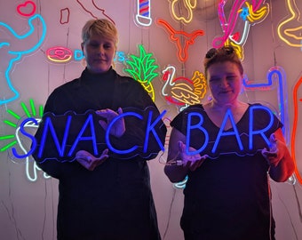 Snack bar neon sign, bar decor neon light, food bar led light, custom food led sign