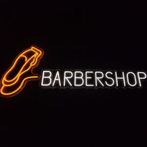 Barbershop neon sign, beard trimmer led neon, barber salon led light, custom hair trimmer light sign