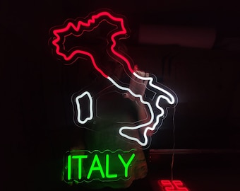 Italy map neon sign, Republic of Italy led neon, custom country Europe wall decor led light for Home Decor