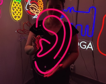 Ear neon sign, human ear led light, ear led neon sign, custom human organ neon led sign