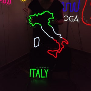 Italien Karte Leuchtreklame, Republik Italien LED Neon, benutzerdefinierte Land Europa Wanddekor LED Licht für Home Decor