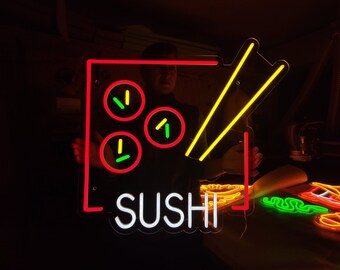 Super Bright LED Open Neon Sign – Japanese Sushi Bar L54, 19"x10", 8W, 100,000 Hours, Indoor Use