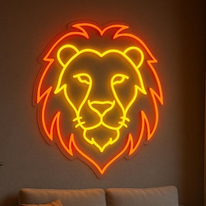 Lion neon sign, lion led neon, animal led light, wild animal light sign