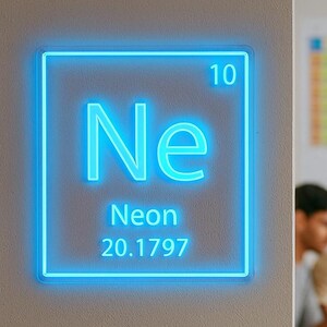 Periodic Table of Elements Neon Sign. Chemistry Led Sign. Gift Idea for Chemist. Chemistry Room Neon Light.