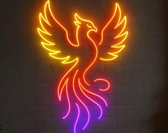 Phoenix Neon Sign. Legendary Immortal Bird Light Sign. Bird LED Decor. Mythology Led Decor