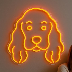 Cocker spaniel dog neon sign, dog led sign, English cocker spaniel led light, custom gift for pet lover, custom Your Pet sign
