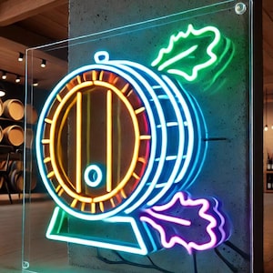 Custom Winery Neon Sign. Oak Barrel, Wine Time, Sip Happens, Aged to Perfection, Uncork & Unwind, Life’s too short to drink bad wine Decor