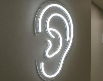 Ear Neon Sign. Human Ear LED Light. Neon Decor for Audiologist. Clinic Light Sign
