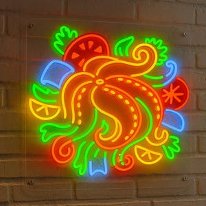 Fisch Leuchtreklame. Restaurant Led Schild. Geschenkidee für Chef. Sushi-Bars und asiatische Restaurants Neonlicht.