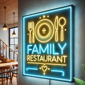 Personalisierte Restaurant Leuchtreklame. Haute Küche Restaurant, Familien Restaurant, National Küche, Vegetarisches Restaurant LED Wand Dekor.