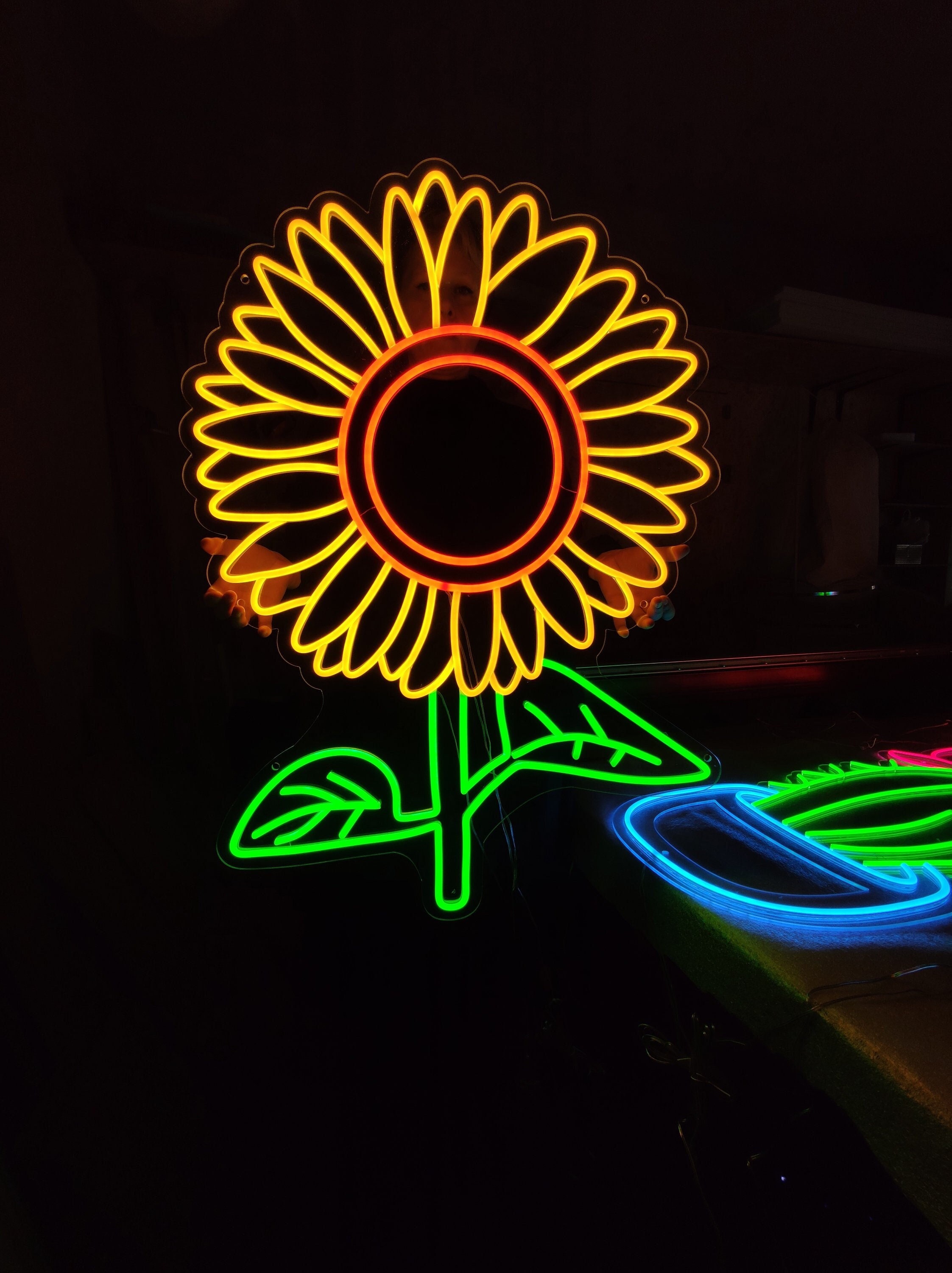 Sunflower neon light sales