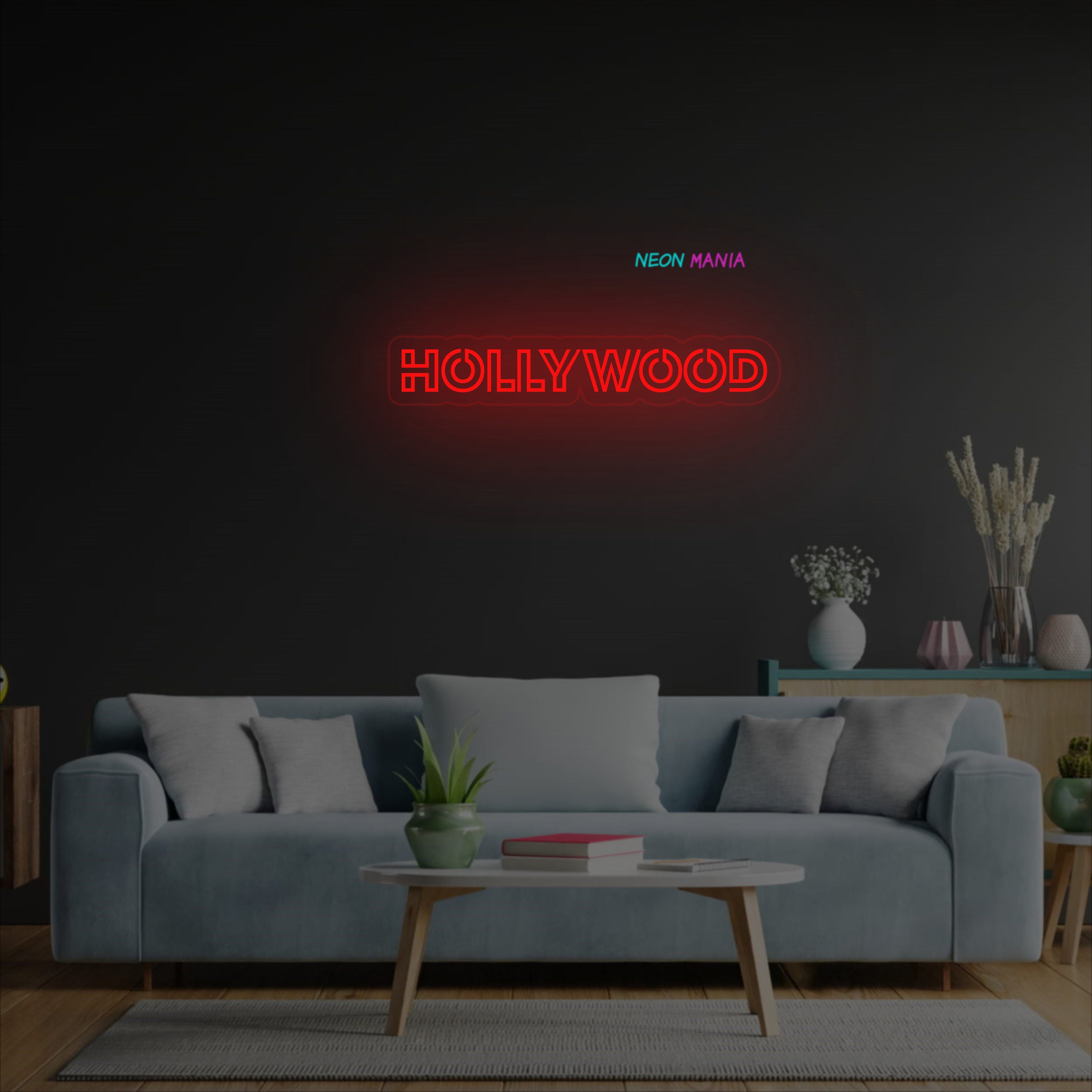 Hollywood neon sign hollywood neon led light sign Custom Etsy
