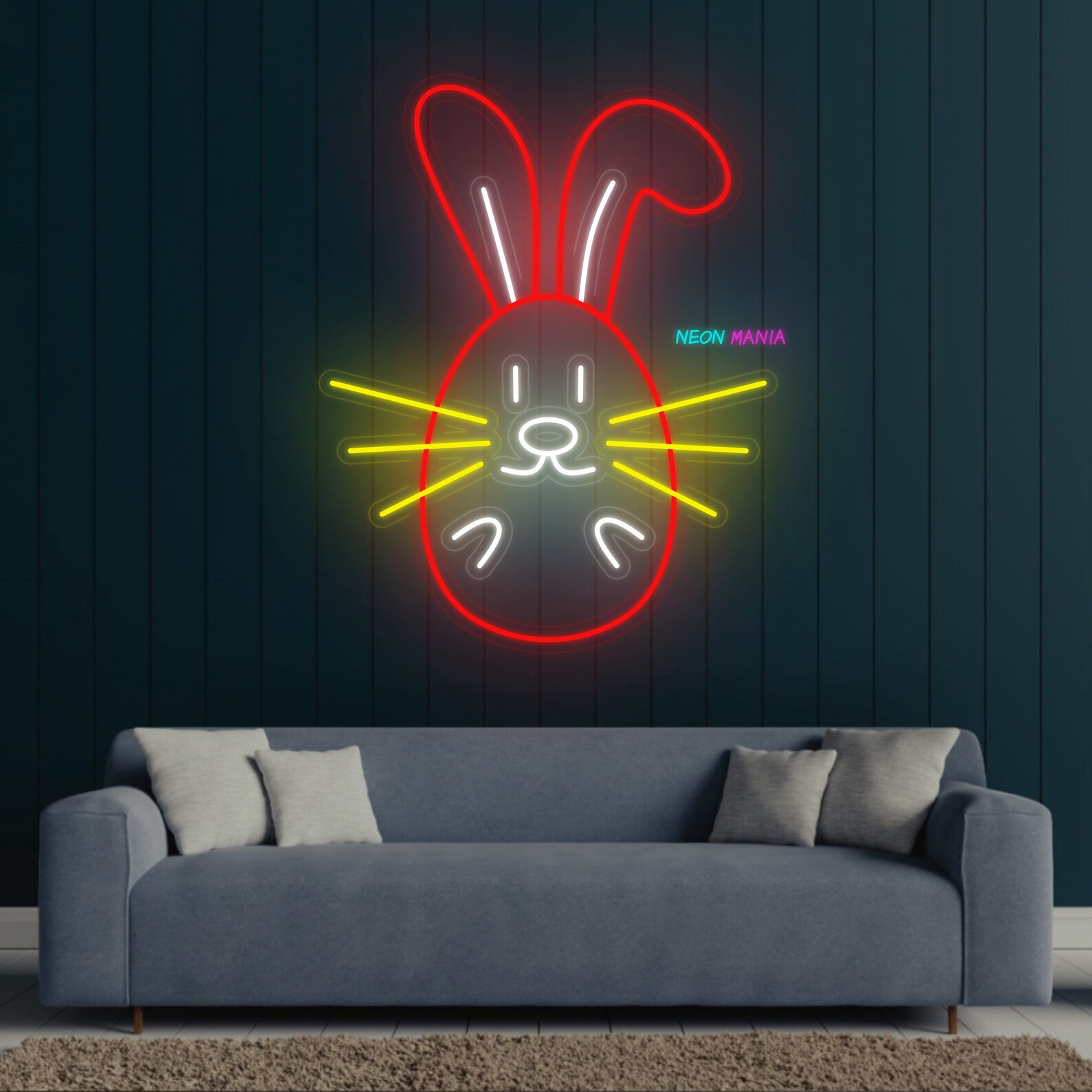 Bonnie Rabbit Neon Sign Bunny Neon Sign, Rabbit Neon Light, Easter Bunny Led Light, Custom ...