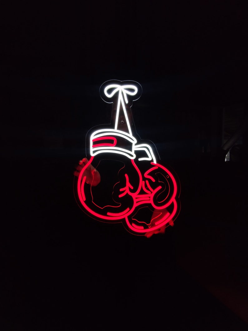 Boxing Gloves Neon Sign Mitt Led Sign Mitten Led Light Etsy
