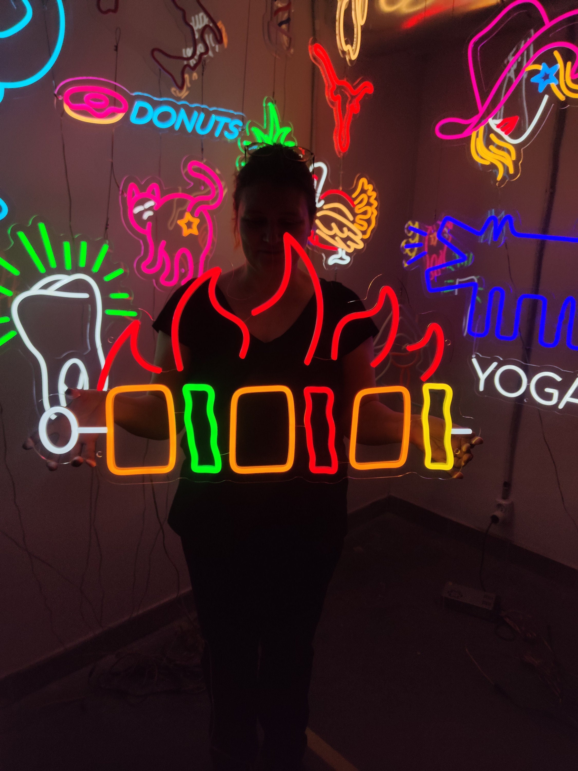 Barbecue-neonbord, kebab led-bord, warm vlees neonlicht, BBQ led-licht, op maat gemaakt vlees met paprika led-bord