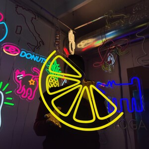 Orange Neon Sign, Lemon Led Sign, Tangerine Neon Light, Custom Fruit ...