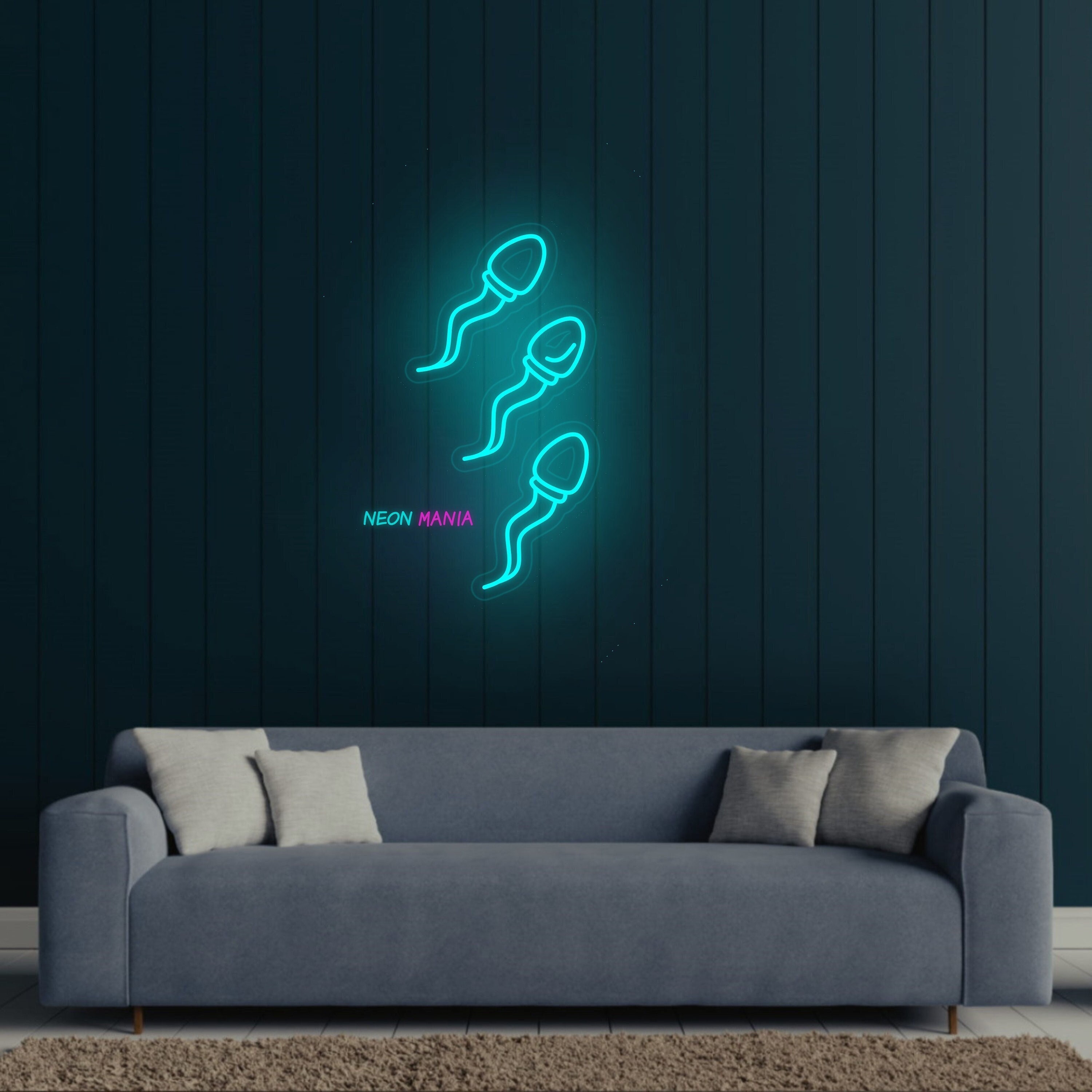 Spermatozoon neon sign, biology led light, sperm neon light, fertility led sign, reproductive system light sign, IVF sign, sperm bank led