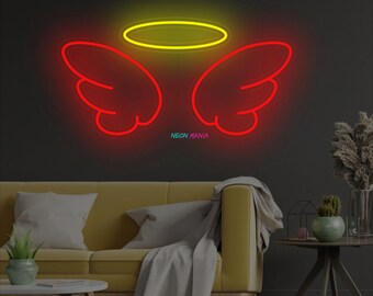 翼付きニムネオンサイン、天使の羽の LED サイン、パーティー装飾 LED