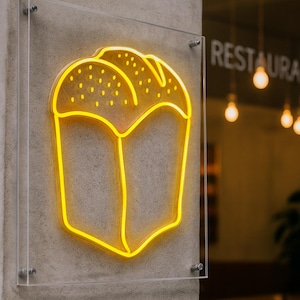 Baking Neon Sign. Bread Led Sign. Bakery Neon Light. Gift Idea for Chef.