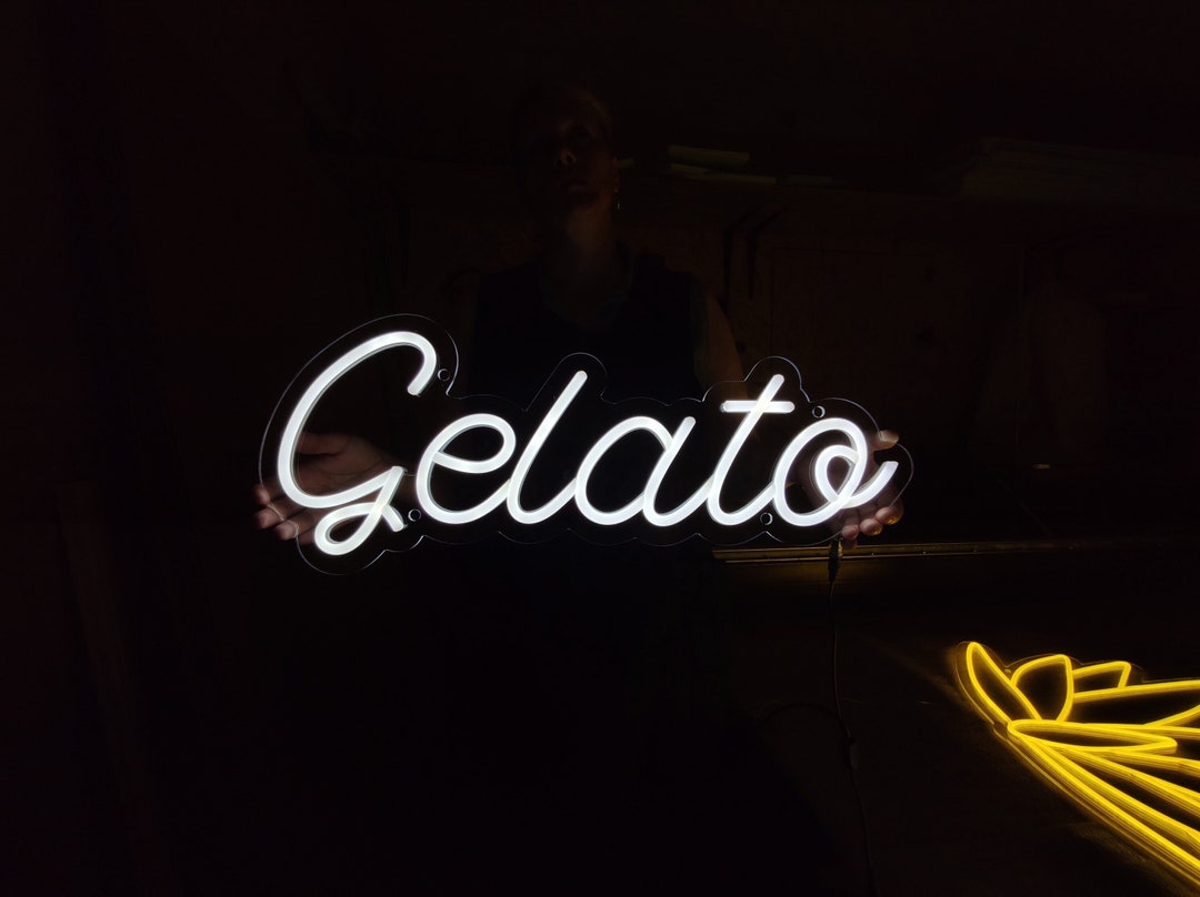 Gelato Neon Sign, Ice Cream Shop Led Neon, Italian Ice Cream Led Light