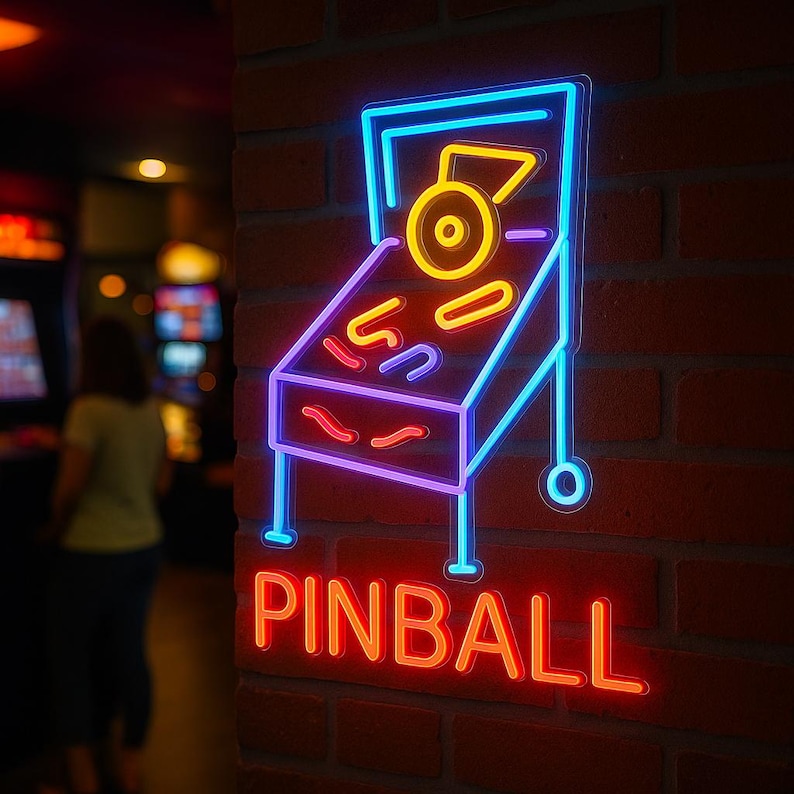 Neon Pinball Sign Pinball Neon Sign. Arcade Neon Sign. Game Room LED Decor - Etsy