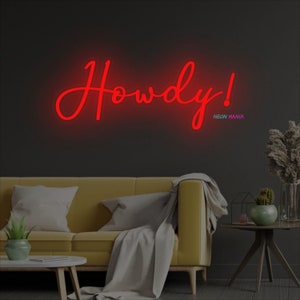 Howdy Neon Sign Hello Sign Western Led Sign North American - Etsy