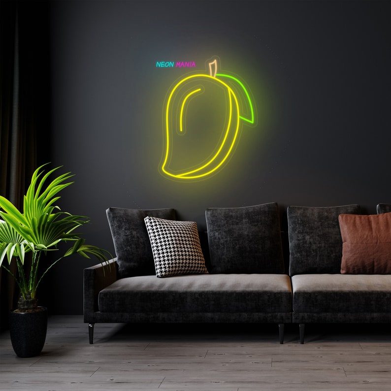 Mango Neon Sign, Fruit Neon Light for Kitchen Decor, Custom Stone Fruit ...