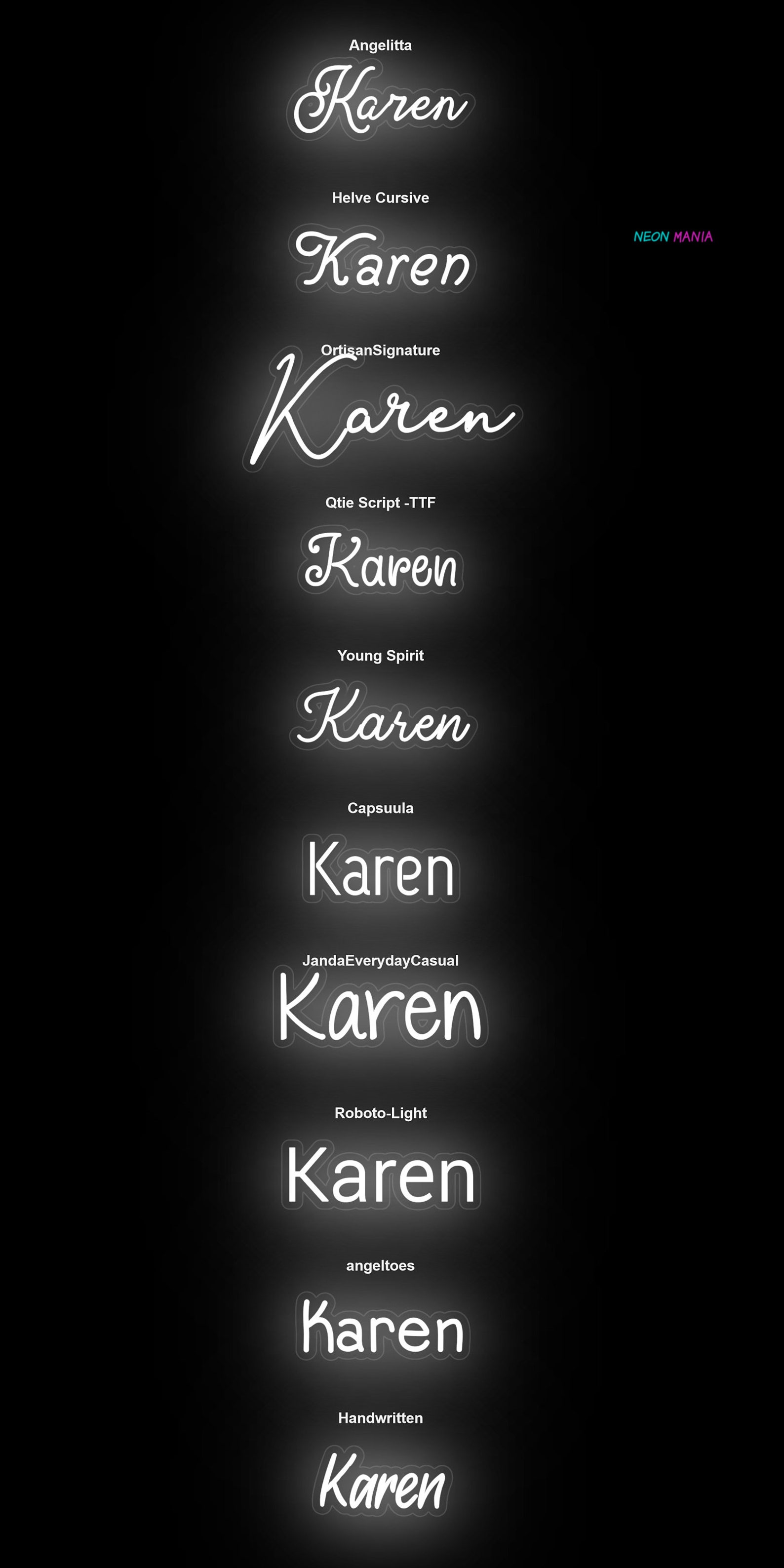 Karen Name Neon Sign Karen Led Neon Sign Custom Name Neon - Etsy