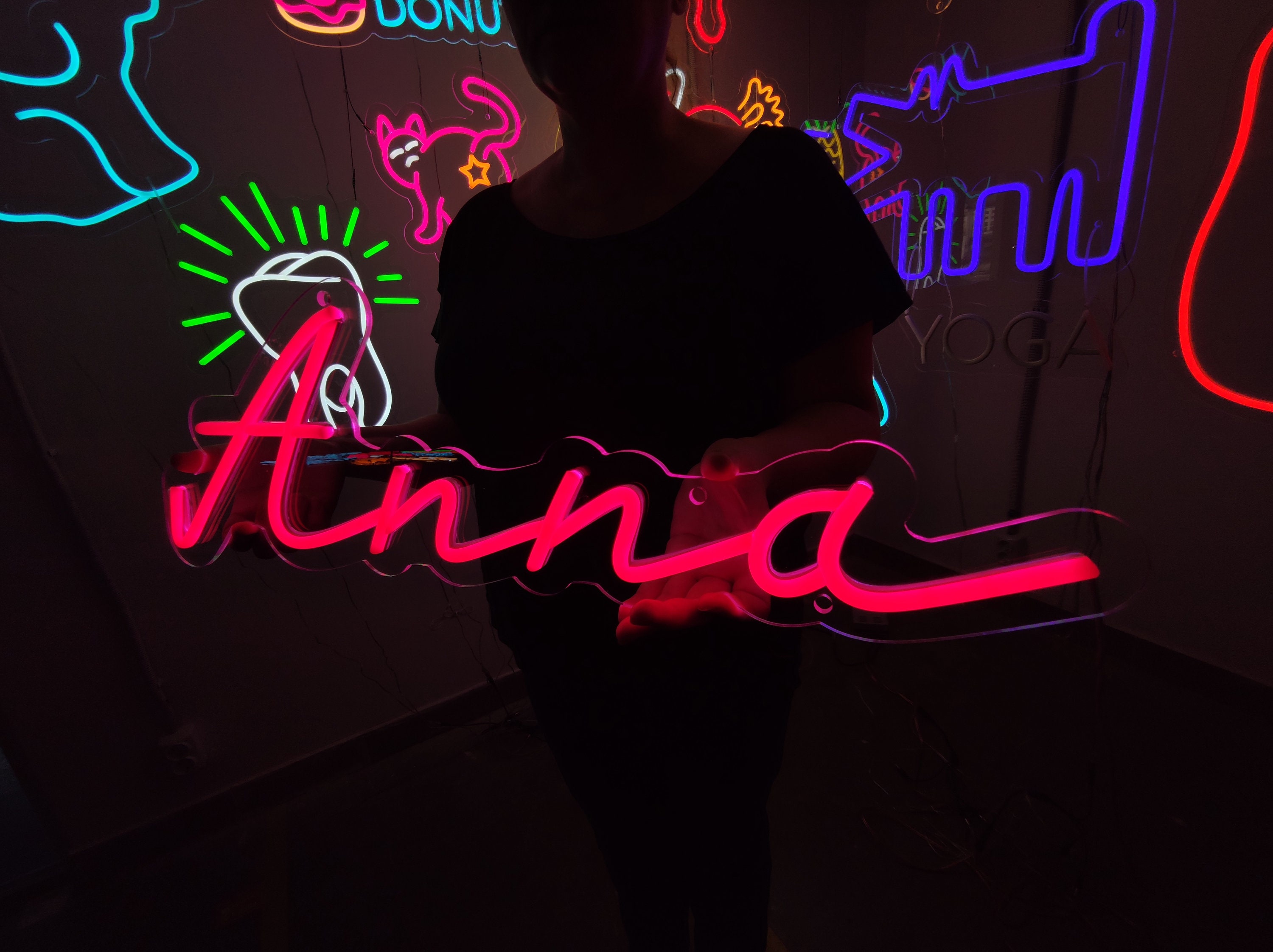 Anna Name Neon Sign, Anna Led Neon Sign, Custom Name Neon Sign, Kids ...