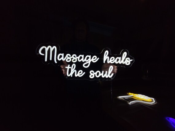 Massage heals the soul neon sign, massage led light, custom wall decor spa center neon light sign, massage room decor, healing neon sign