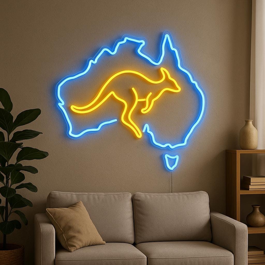 Kangaroo Led Rings Kangaroo Led Sign. Australia Map Neon Sign. Living Room Light Sign. - Etsy