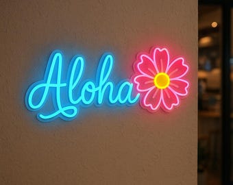 アロハネオンサイン。バーLED装飾。ハワイアンパーティーネオンサイン