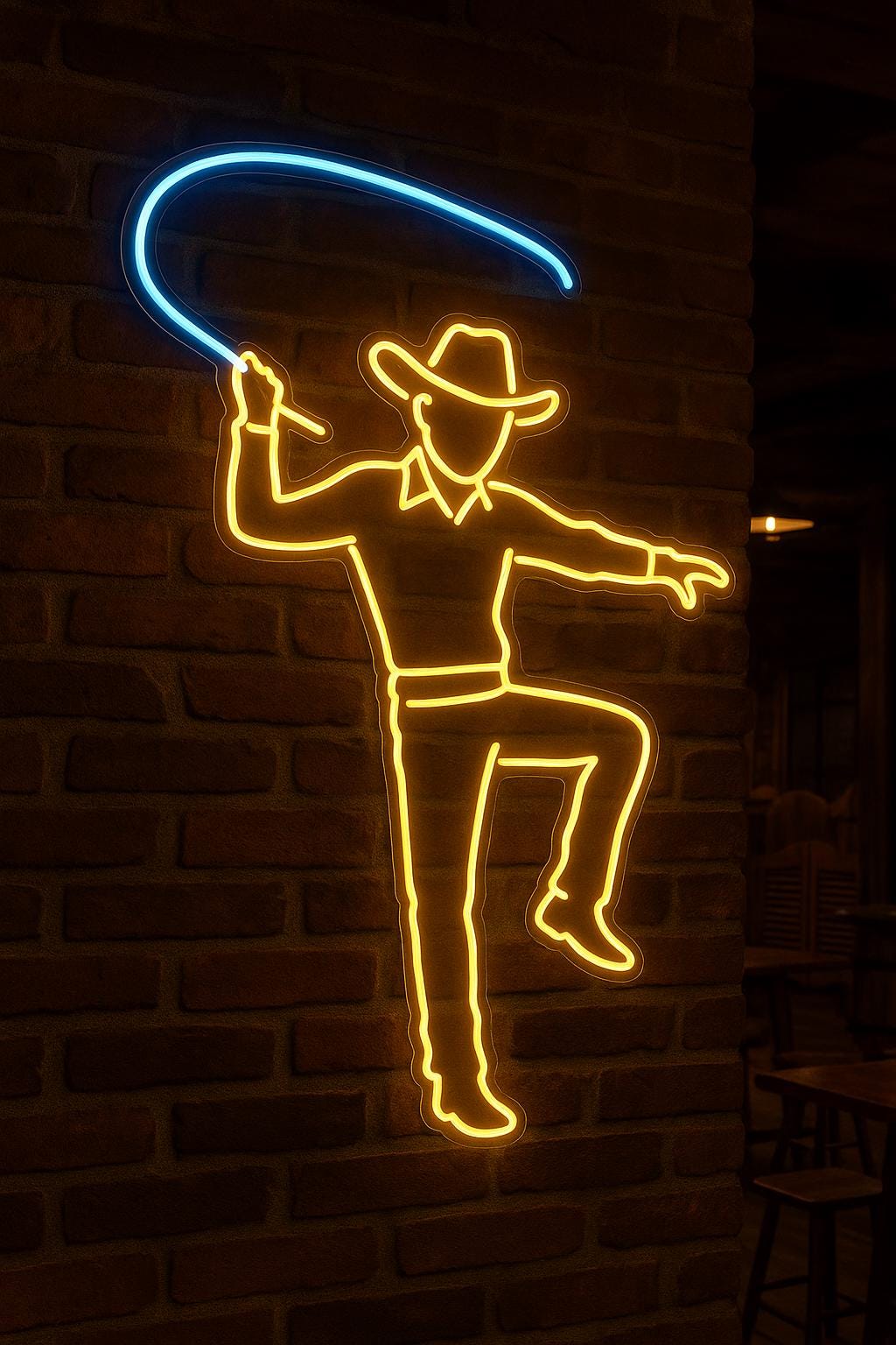 Cowboy Neon Sign. LED Western Decor. Wild West Led Sign. Cowboy