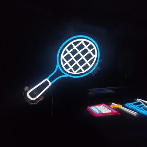 Tennis Racket Neon Sign, Badminton Racket Led Neon Light, Custom Sport ...