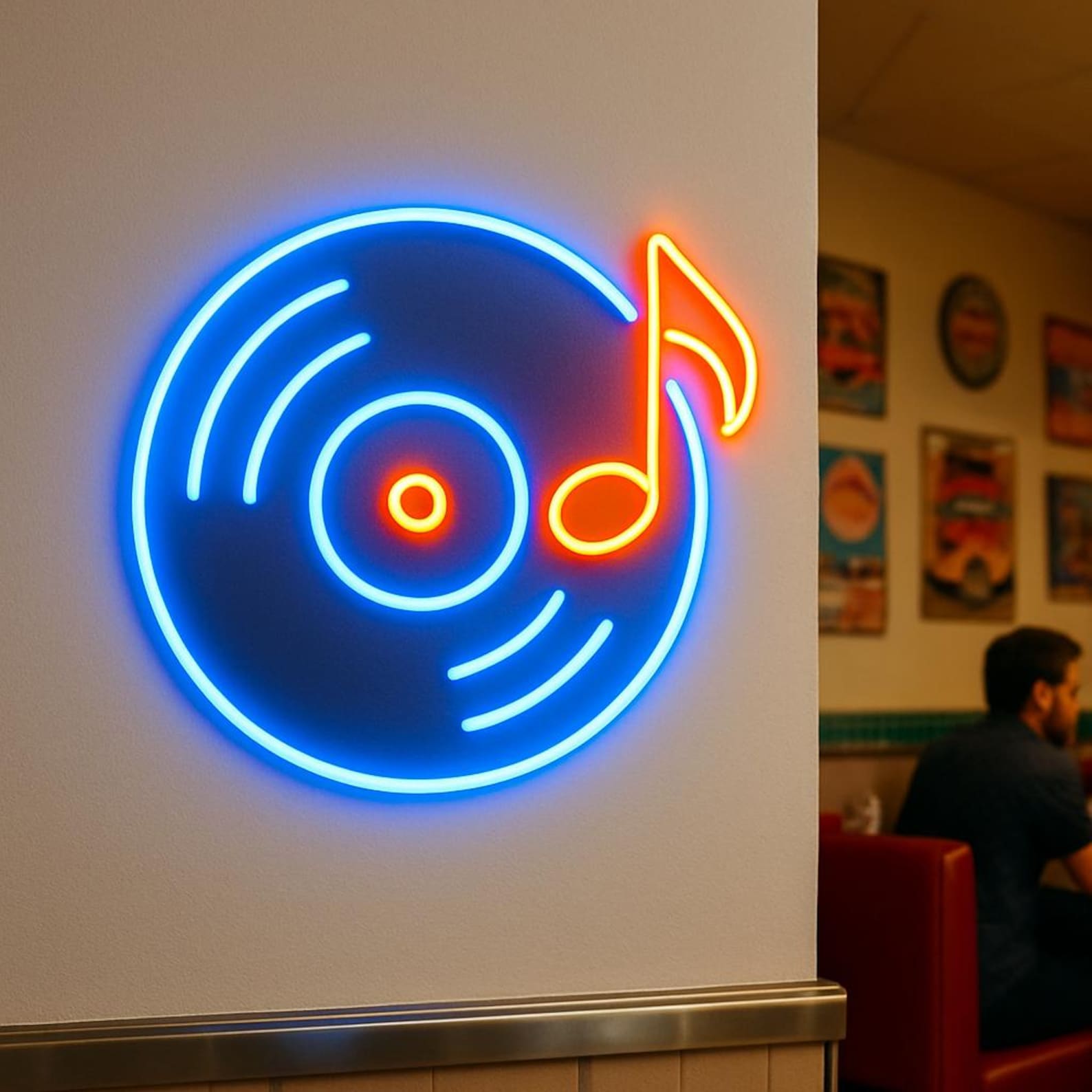 Vinyl Record Neon Sign. Recording Studio Light. Vinyl Record Stores Led ...