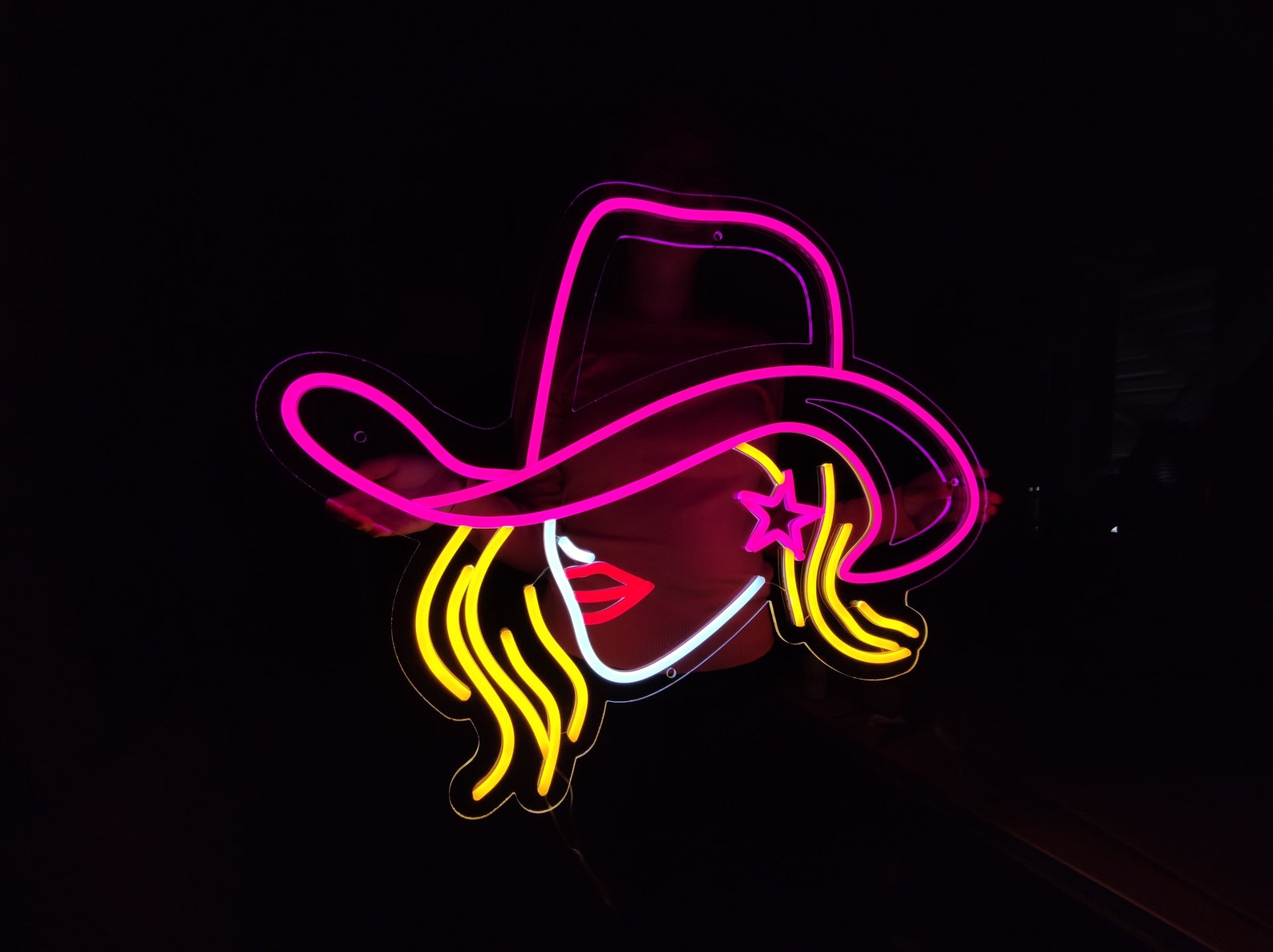 Cowgirl Neon Sign Girl in a Cowboy Hat Led Neon Light Woman - Etsy