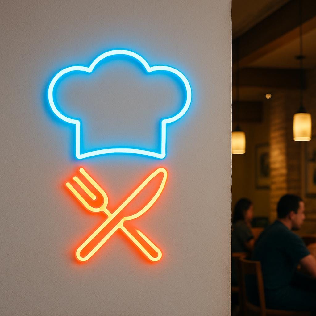Chef Hat Neon Sign. Restaurant Light. Bistro Led Sign. Gift Idea Chef ...