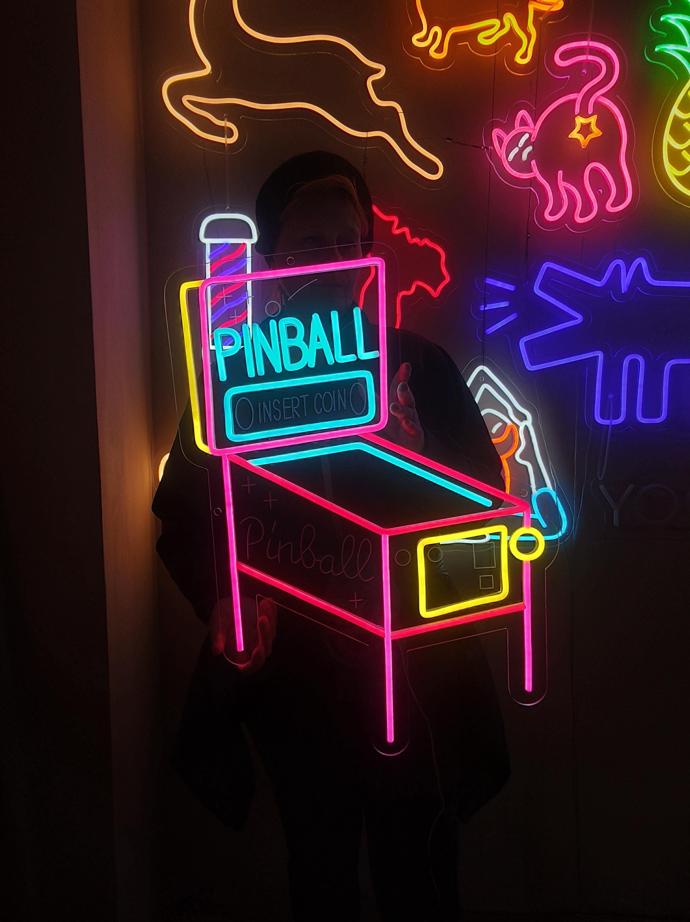 Virtual Pinball Machine Neon Sign. Digital Pinball Led Sign. Digital ...