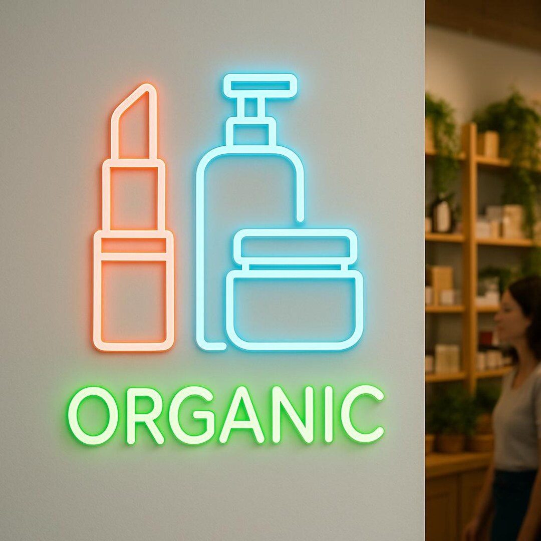 Organic and Cosmetics Neon Sign. Beauty Salons Light. Gift Idea for ...