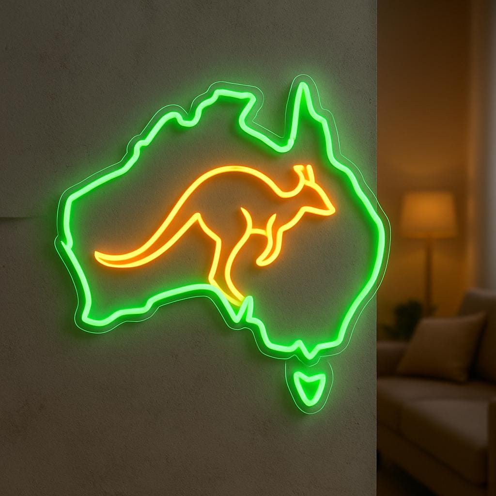 Kangaroo Led Rings Kangaroo Led Sign. Australia Map Neon Sign. Living Room Light Sign. - Etsy