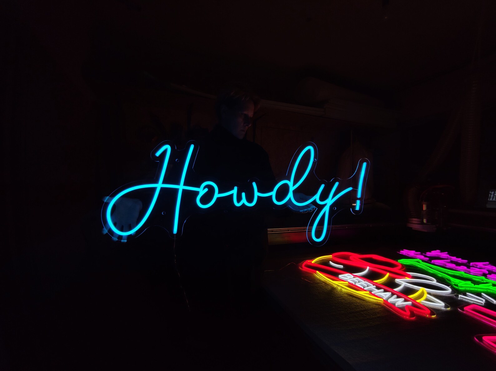 Howdy Neon Sign, Hello Sign, Western Led Sign, North American Greeting ...