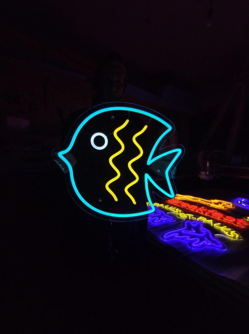 Fish Neon Sign, Tropical Fish Led Sign, Pet Shop Decor Led Light ...