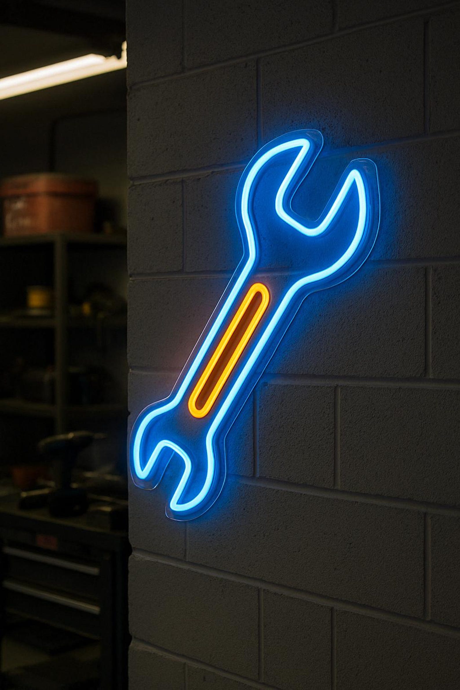 Maintenance Service Light Wrench Neon Sign. Gear Wrench Led Light. Repair Service Light Sign ...