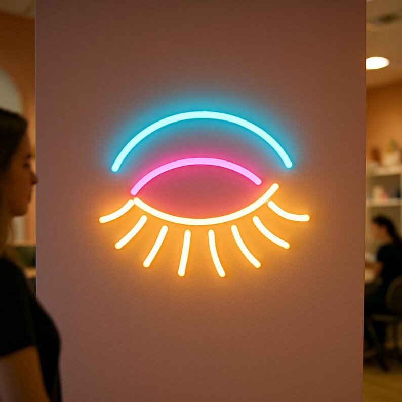 Led Neon Lashes Sign Eyelash Extension Salon Neon Sign. Beauty Salons Light. Eyelash ...