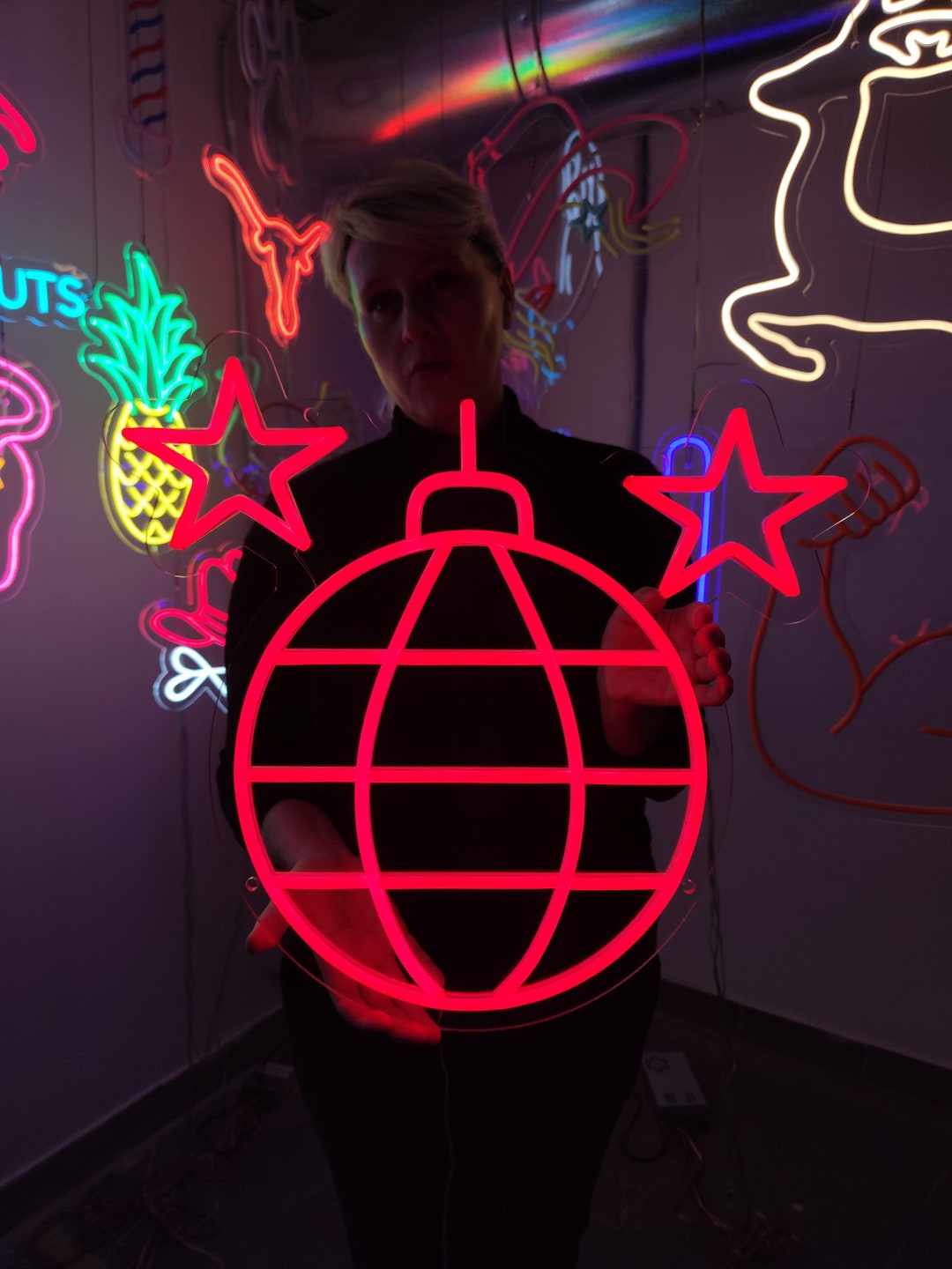 Disco Ball Neon Sign Disco Ball Led Light Neon Party Decor Etsy